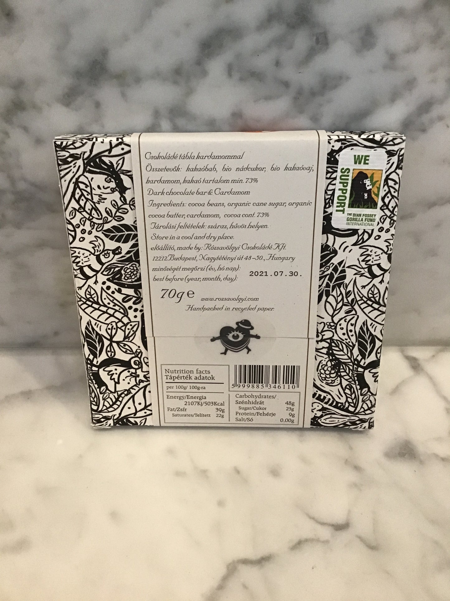 Rozsavolgyi Csokolade - Cardamom 73%